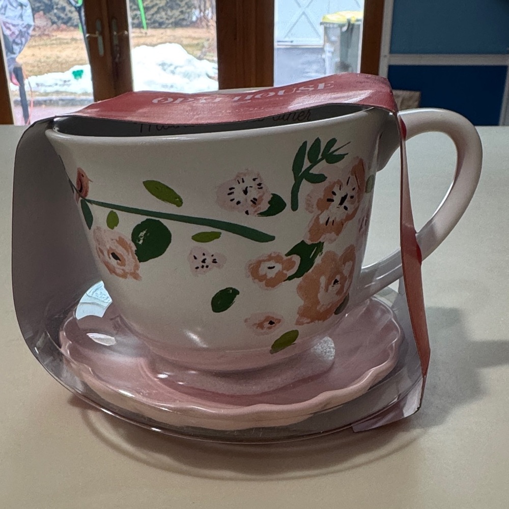 Opalhouse Pink Floral Mug and Tray Set